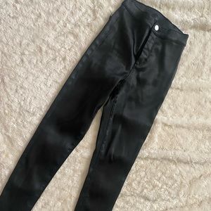 Top shop high waisted satin stretch skinnies